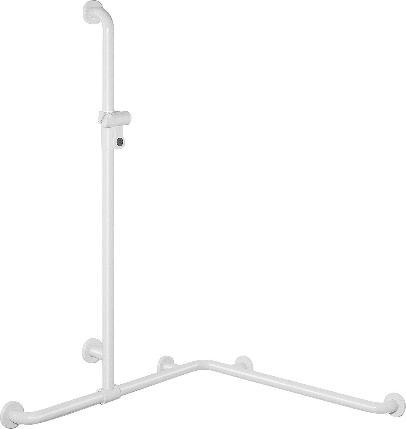 Duschhandlauf Hewi Serie 801 mit versch. Brausestange, 762x1250x762mm, reinweiss