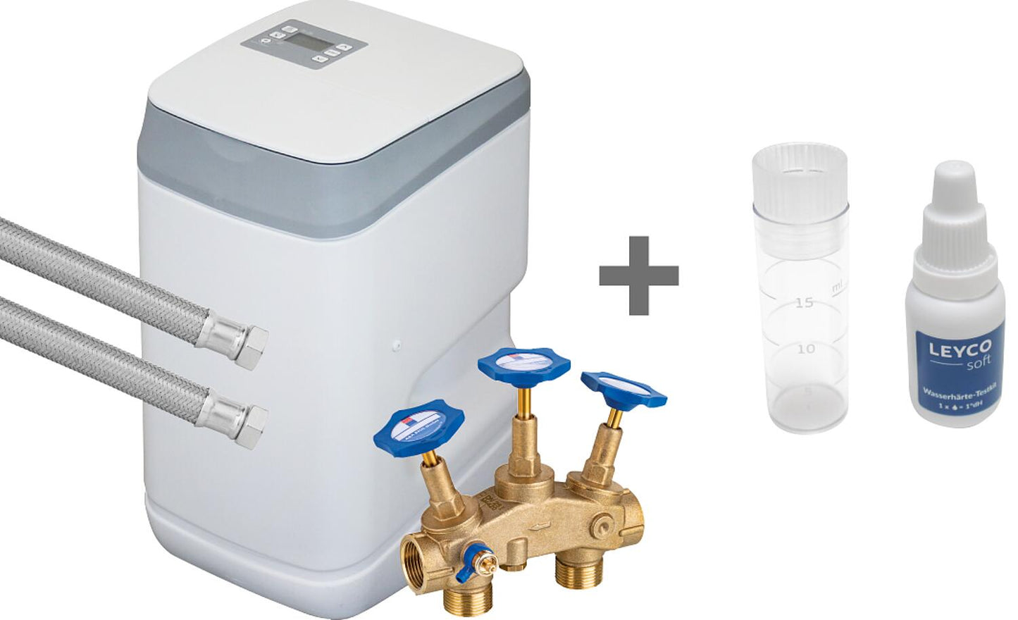Special offer package: LEYCOsoft ONE 9 water softener with free test kit