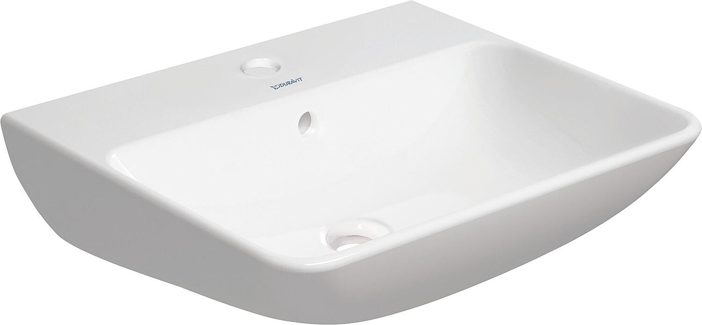 Lavabo Duravit ME de Starck, 650 x 180 x 490 mm, 1 trou de robinetterie avec trop-plein