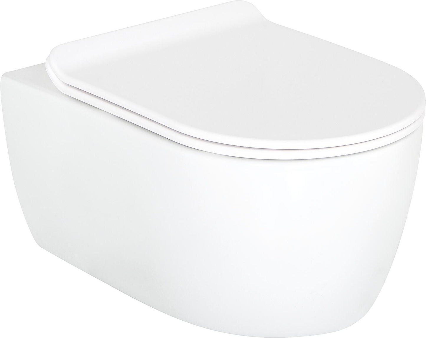 Toilettes suspendues Seja à chasse d'eau profonde (sans bride) et abattant de toilettes Kapuas Sandwich à fermeture amortie (pack combiné)