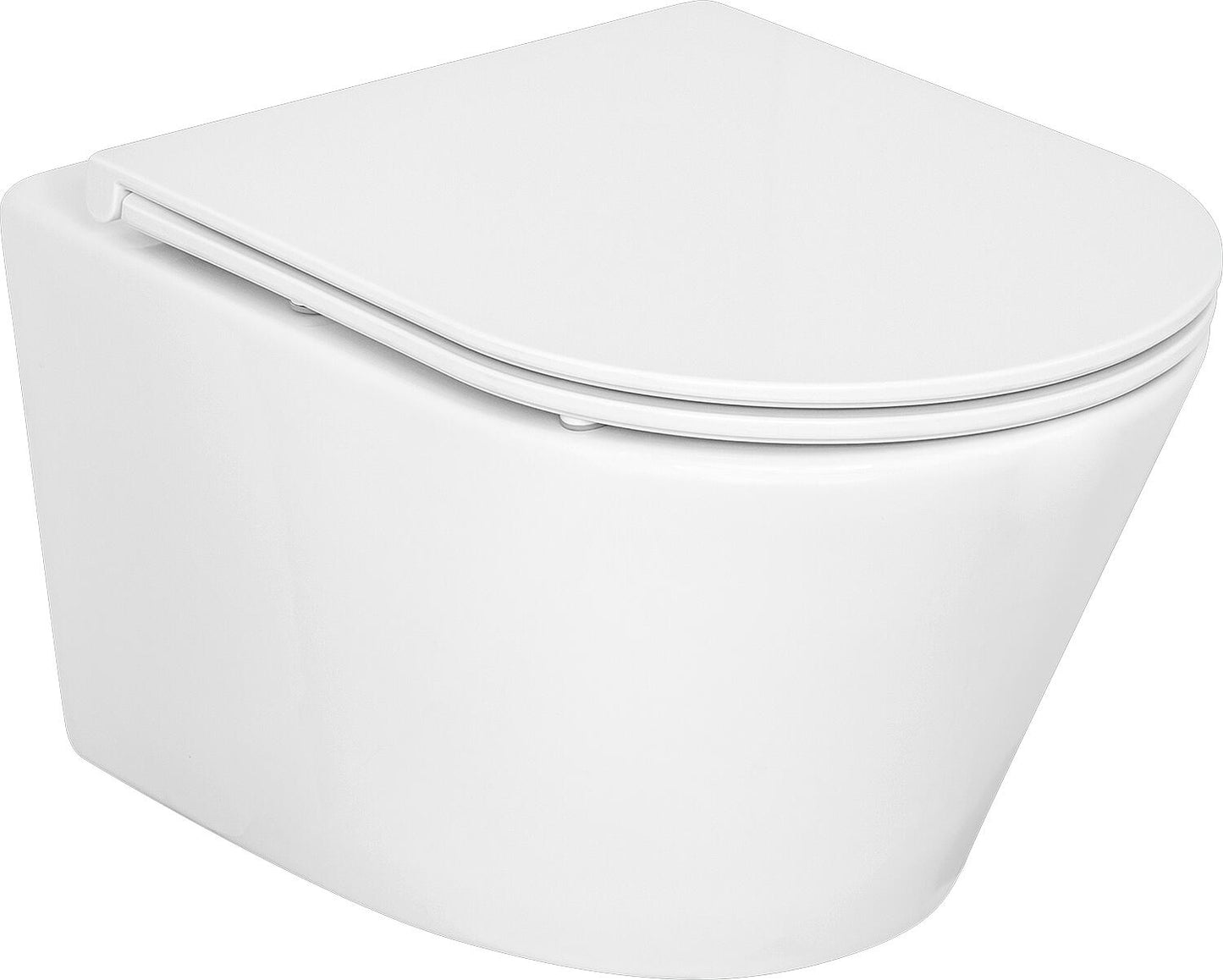 Combi-Pack Amur Wand-Tiefspül WC Spülrandlos und WC-Sitz Edoma Sandwich softclose