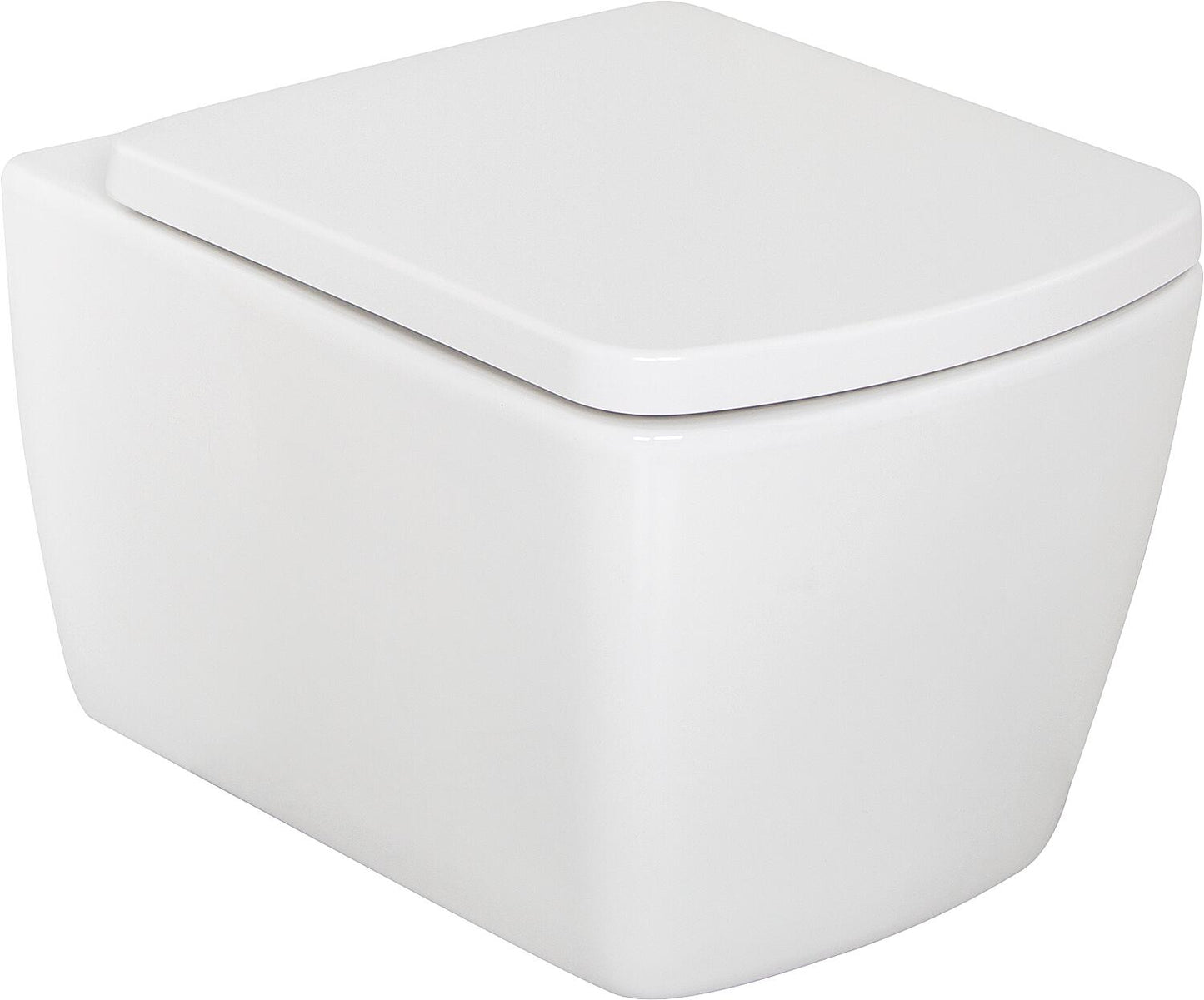 WC suspendu Aldoma, à chasse d'eau profonde et sans bride, et abattant de WC Aldoma à fermeture amortie (pack combiné)