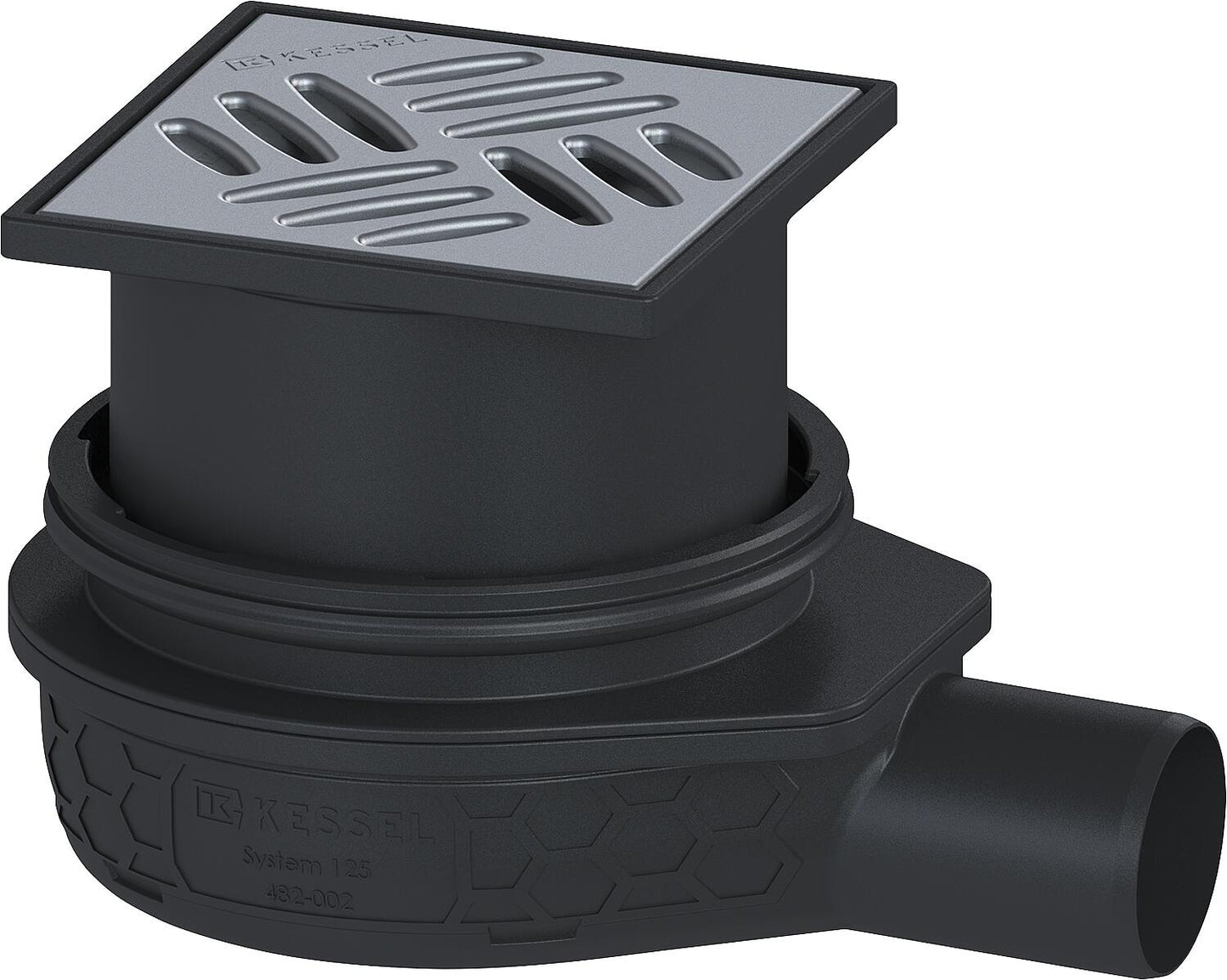 Siphon de sol « Ultra-Flat 79 » DN50 horizontal, grille à fentes