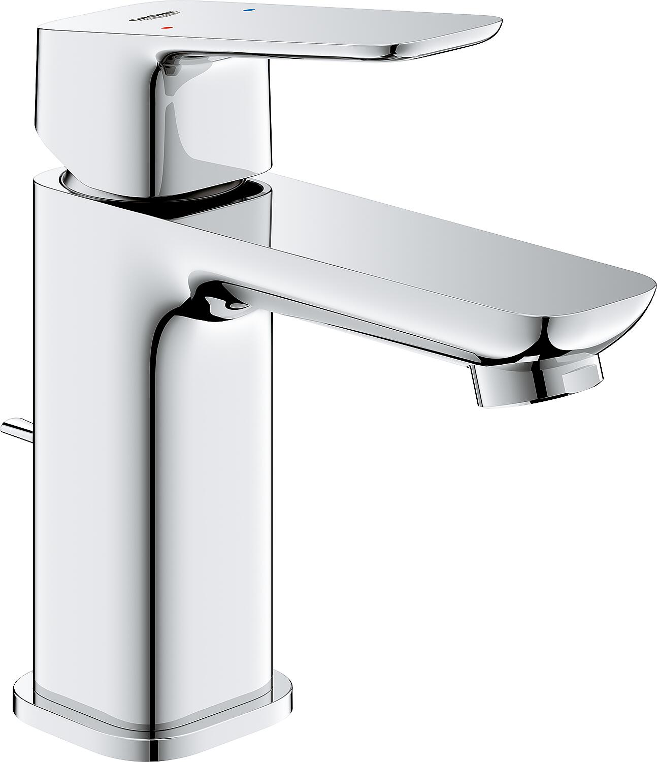 Grohe Cubeo S-Size basin mixer, center position, cold, projection 106 mm, chrome, with waste fitting
