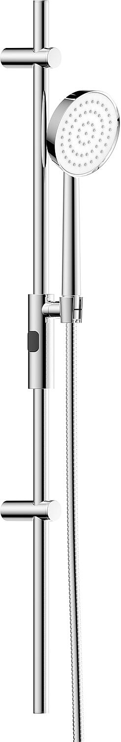 Ilisos 900mm shower set, 1 spray pattern Ø 115mm matt black, height-adjustable wall bracket