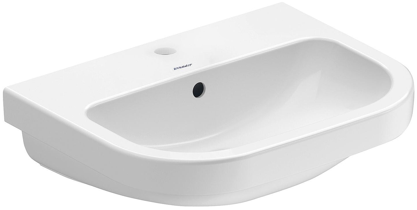 Duravit D-Code washbasin 650 mm with ÜL, 1 HL white