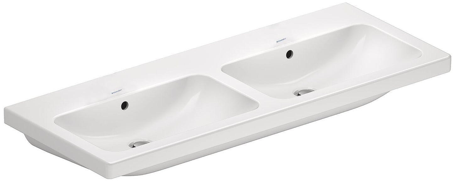 Double vasque Duravit D-Code 1200 mm, 2 HL blanche