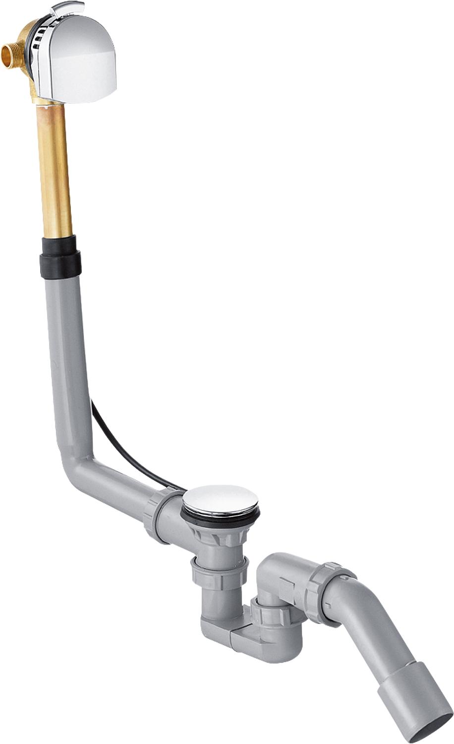 Exafill bathtub inlet with drain and overflow fitting, complete set, DN20, for standard bathtubs - chrome