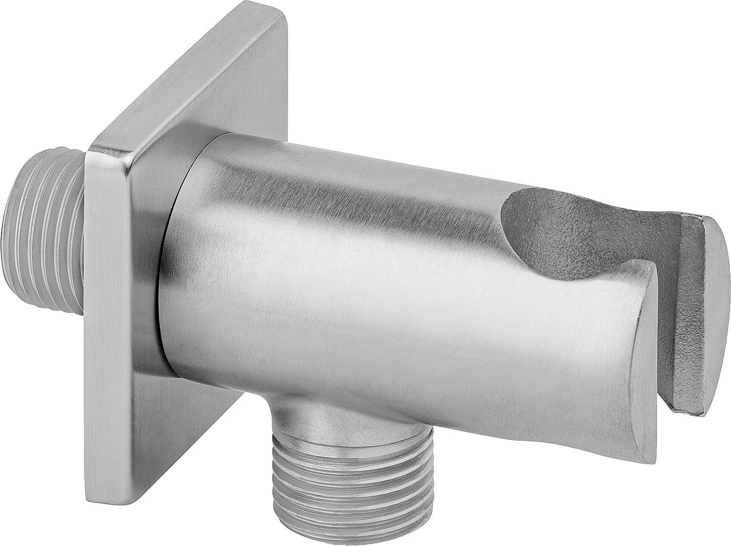 Wandanschlussbogen inkl. Brausehalter quadratische Rosette DN15 (1/2'') Edelstahl matt