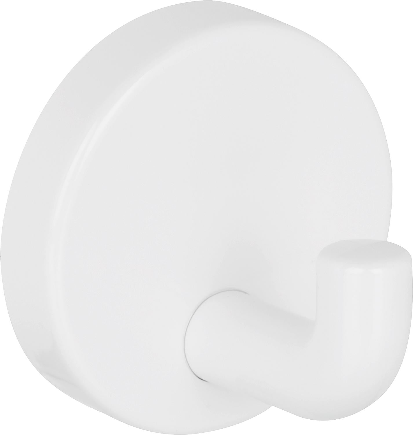 Crochet mural Ø 4 mm, blanc, en nylon, fixation par vis invisible, sans vis ni chevilles