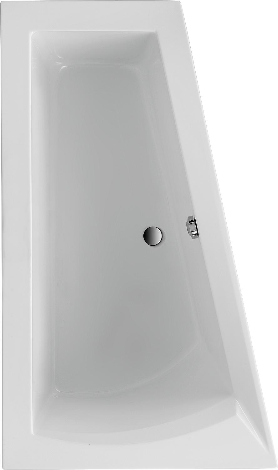 Space-saving bathtub LAGO I right 1700x500x1000/655 mm acrylic, white