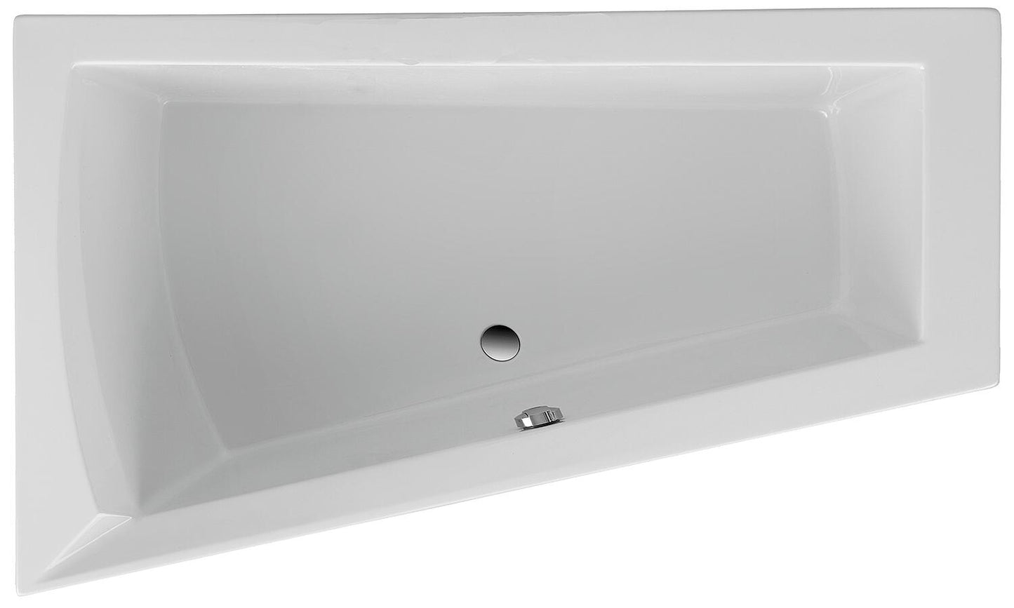 Space-saving bathtub LAGO II right-hand side 1750x500x1350/700 mm acrylic, white