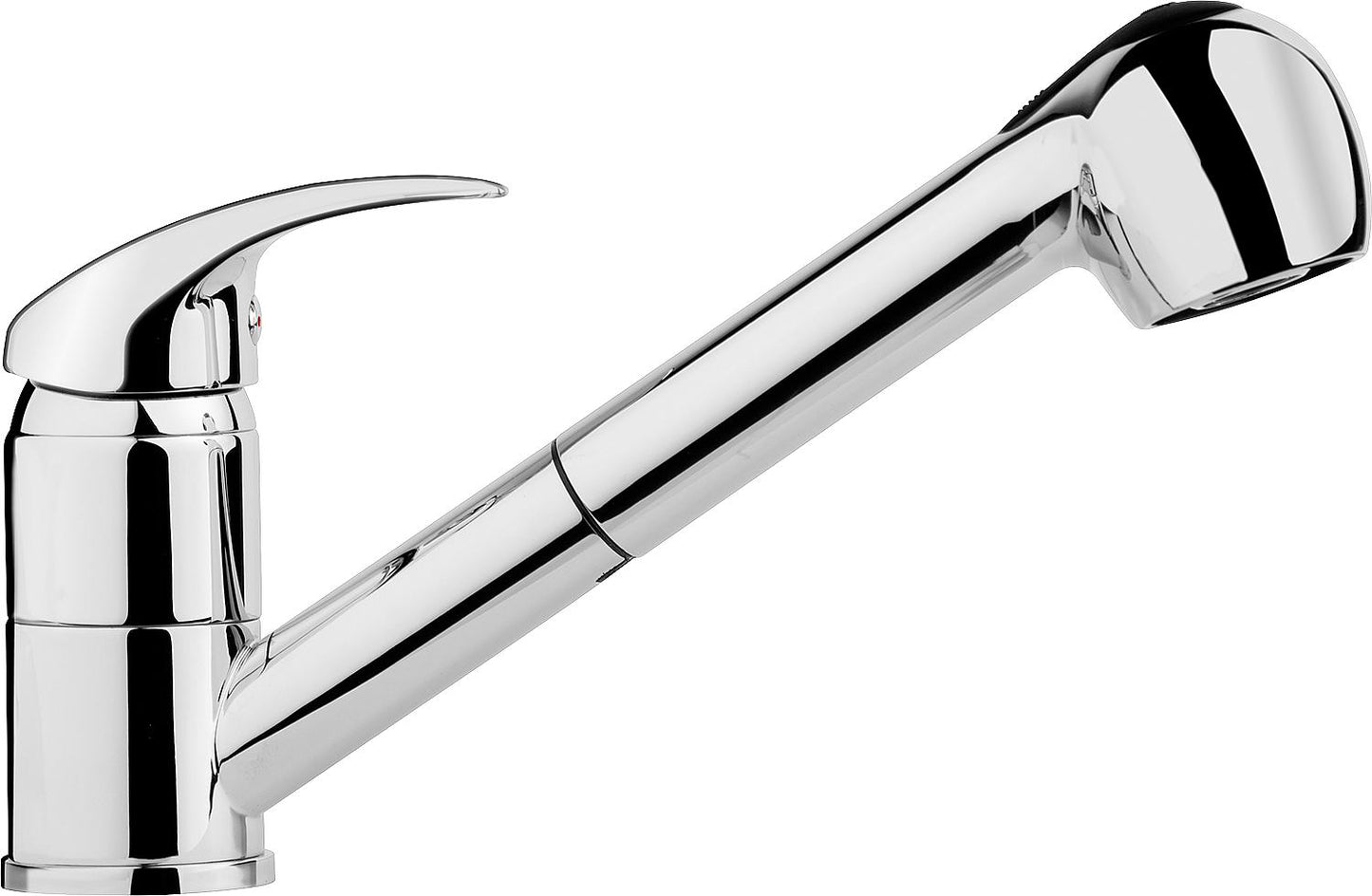 Rumba ND kitchen mixer tap with pull-out spray head, 224 mm projection, chrome-plated
