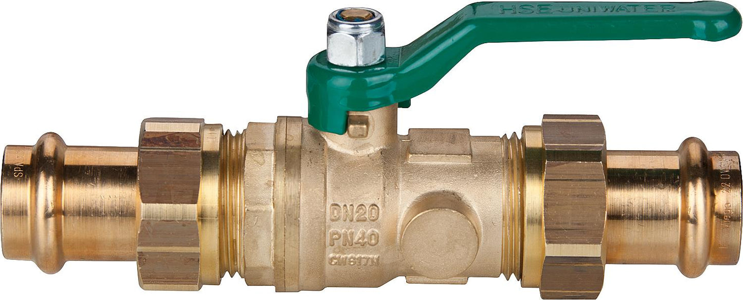 System-Kugelhahn UNIWATER, Press x Press, Stahlhebel