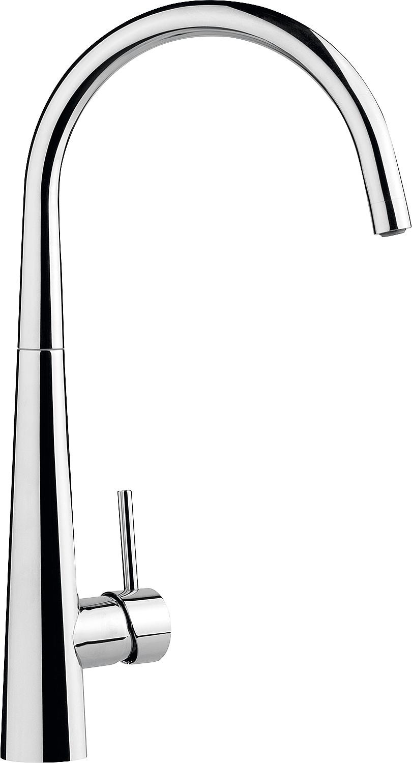 Mitigeur d'évier de cuisine, bec pivotant design, saillie 224 mm, chromé