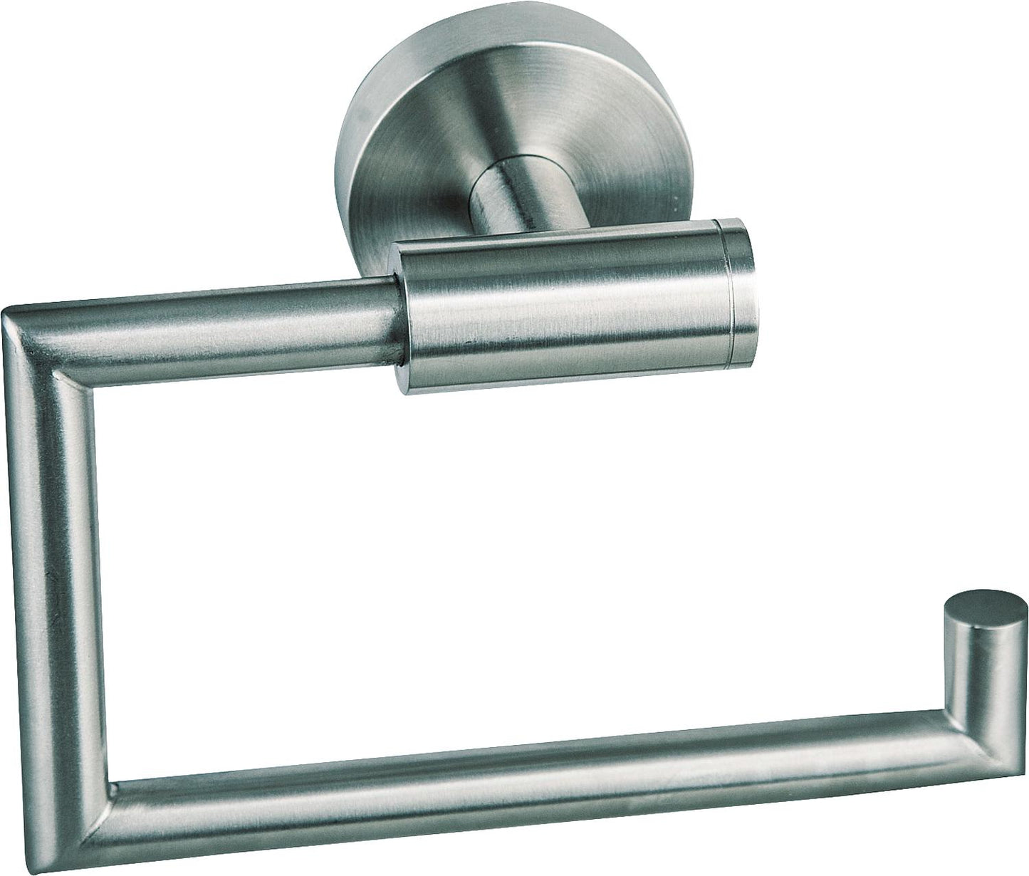 Axial paper roll holder without lid, stainless steel, matt