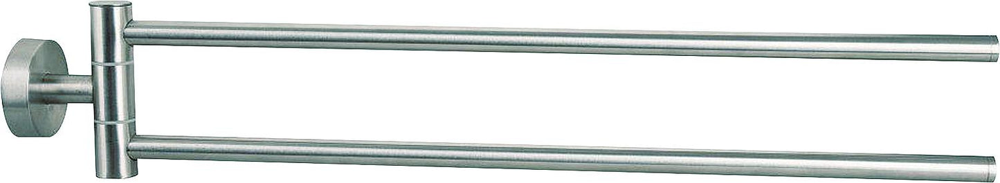 Axial two-arm towel rail, stainless steel, matt
