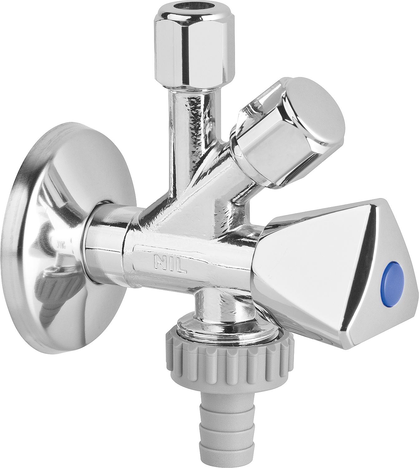 Kombi-Eckventile, Messing verchromt