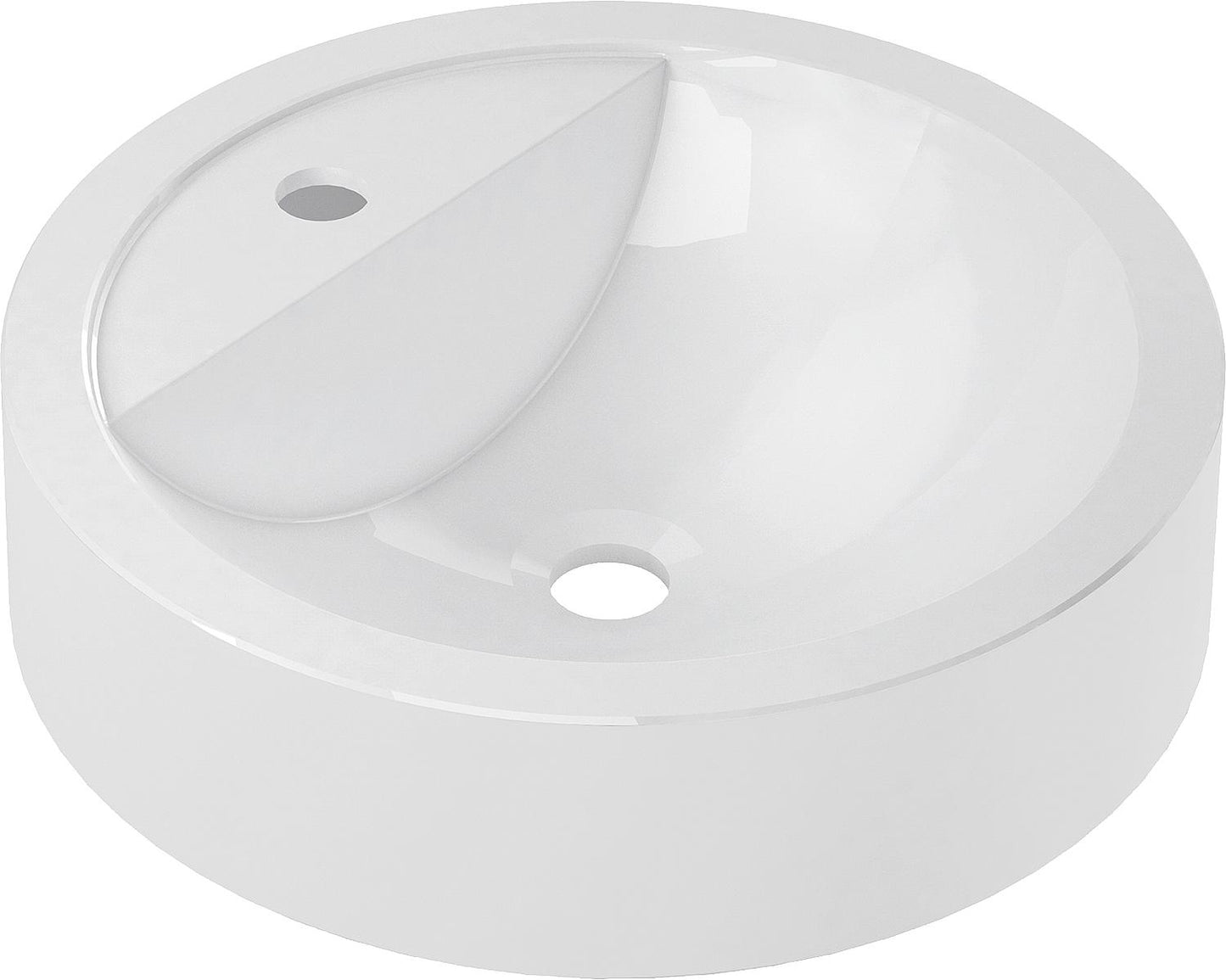 Aufsatz-Waschtisch CONNY ØxH: 430x110 mm Mineralguss weiss