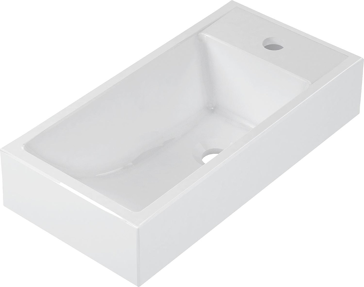 Countertop washbasin TINA WxHxD: 500x150x250 mm Mineral cast white