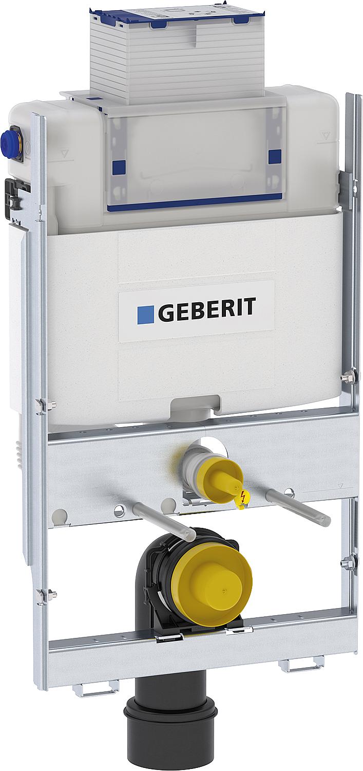 WC suspendu Geberit GIS 87 cm, avec réservoir encastré Omega, commande par le haut/l'avant