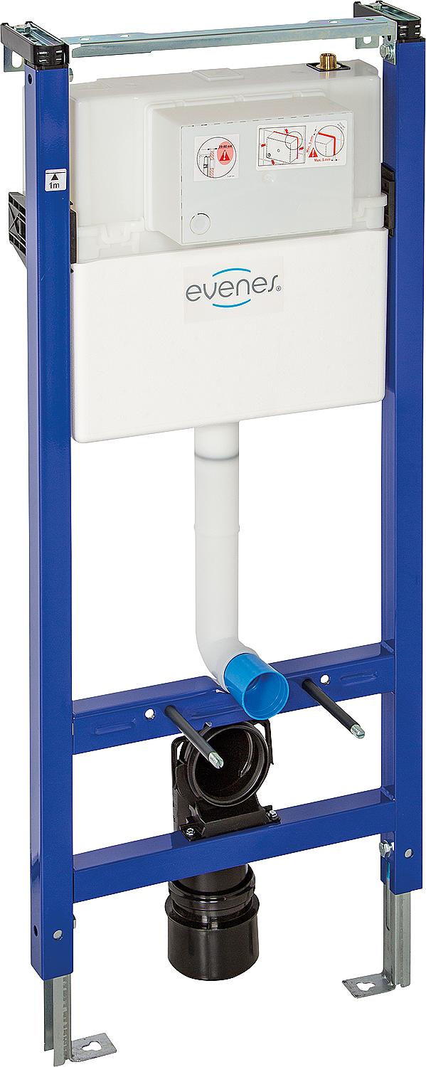 Élément WC Evenes Plus 1150 mm, avec réservoir encastré 189, commande frontale