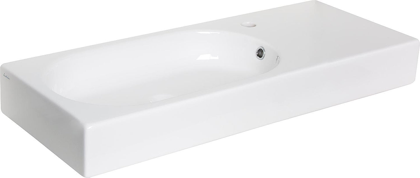 Washbasin AREA WxHxD: 700x110x350 mm 1 tap hole ceramic white