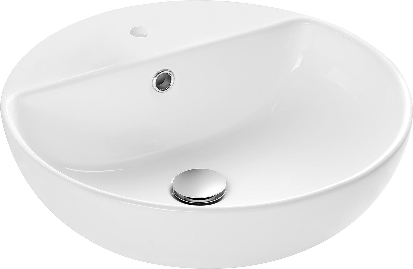 Aufsatz-Waschtisch HAPPY HOUR BxHxT: 470x180x470 mm 1 Hahnloch Keramik weiss