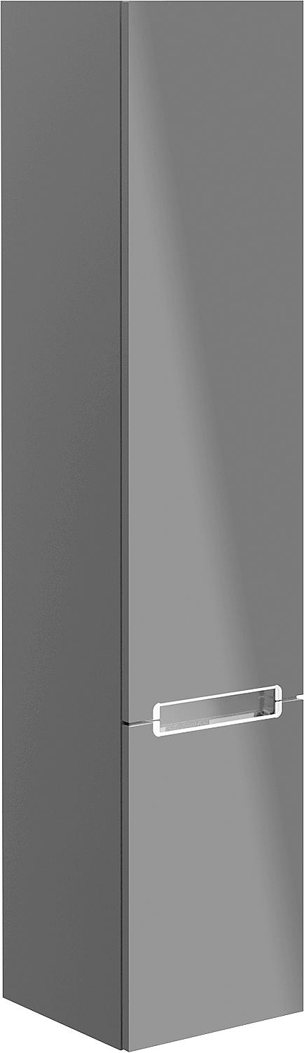Subway 2.0 tall cabinet, 2 doors, left-hand hinge, Glossy Grey, L x W x H 370 x 350 x 1650 mm