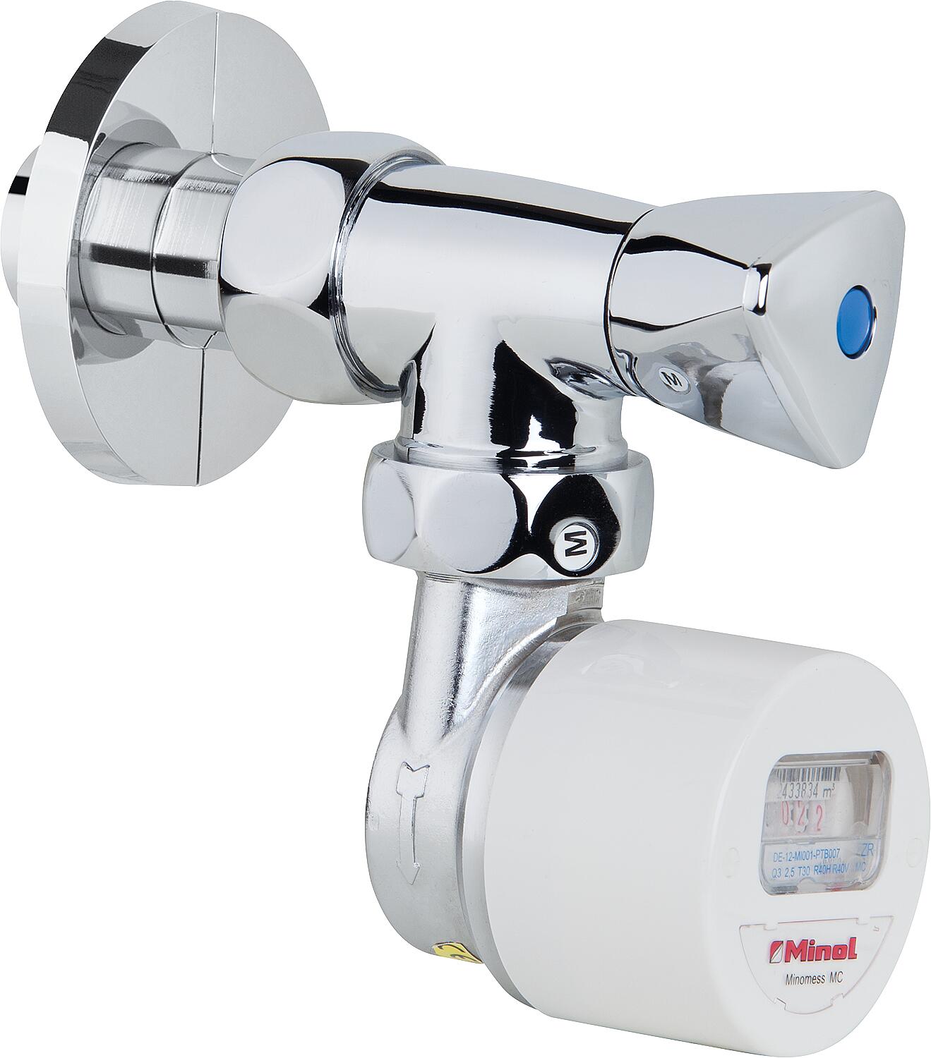 Ventilzähler Set Einstrahl bestehend aus Armatur, Warmwasserzähler