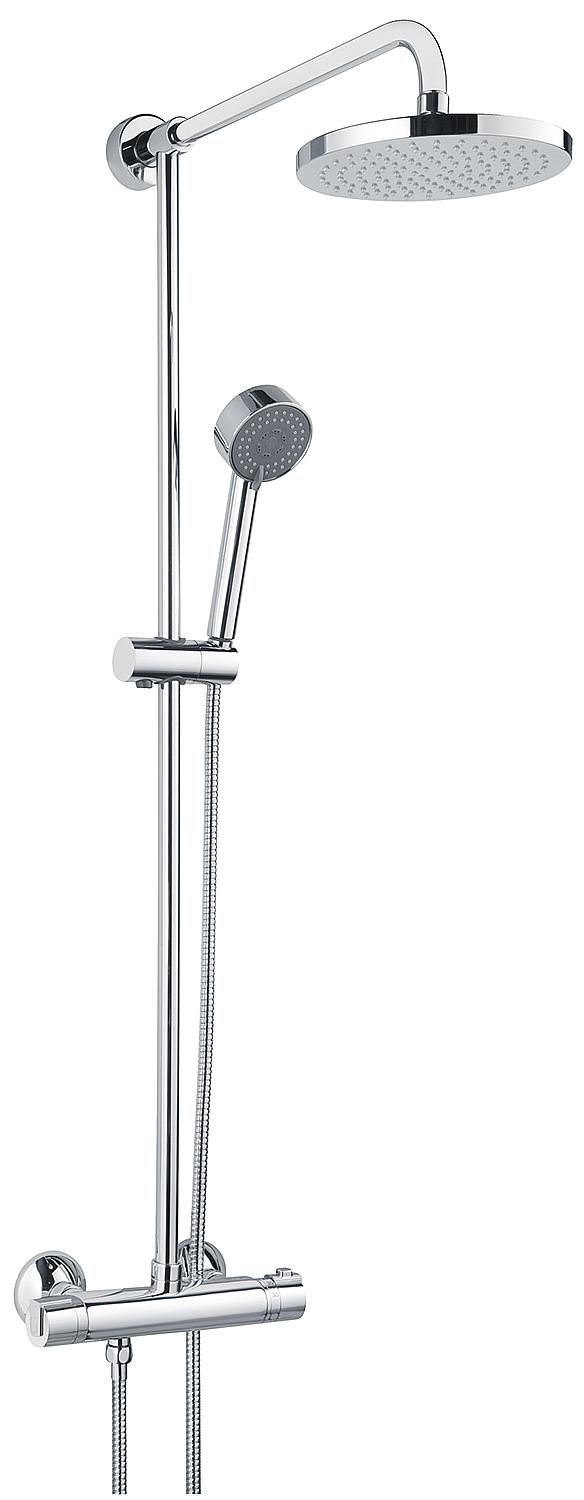 Brause-System Heinrichschulte Ascona Handbrause, Kopfbrause Ø 200 mm und Thermostat chrom