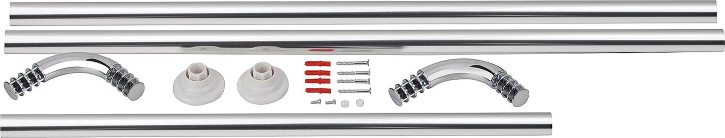 Tige universelle ESOM 25 mm chromée, pour 900x800x900 ou 900x900 ou 750x1700, peut être raccourcie