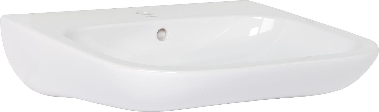 Lavabo Duravit D-Code Vital 600 mm, avec trop-plein, 1 trou de robinetterie, blanc, sans seuil