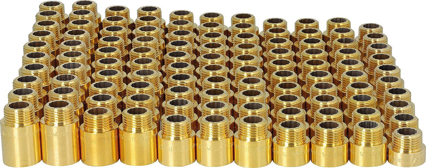 Brass tap extension set, heavy-duty, 110 pieces, DN15, 1/2"