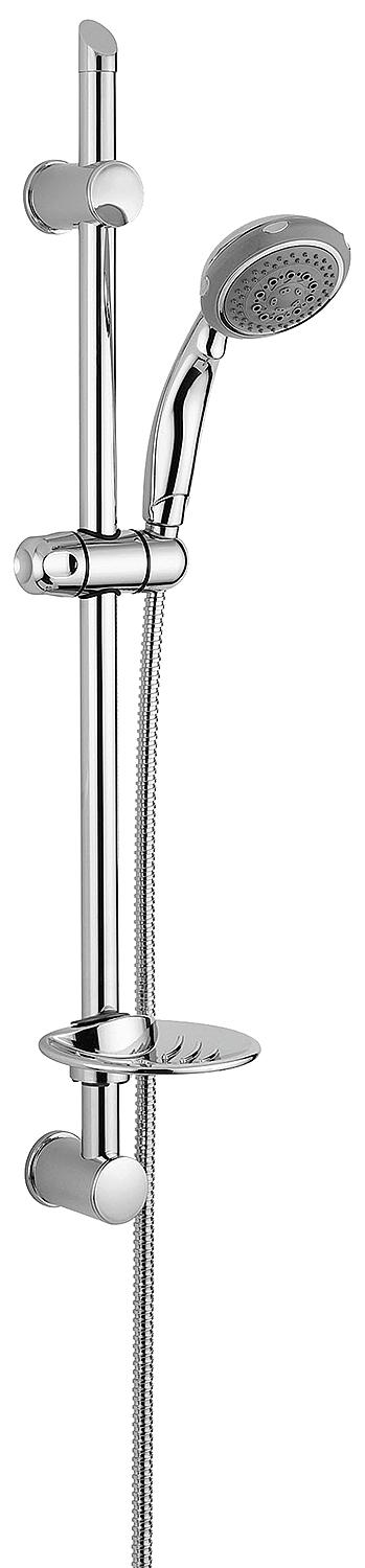 Ellu shower thermostat set, shower rail 900 mm, hand shower Ø 90 mm and shower hose, chrome
