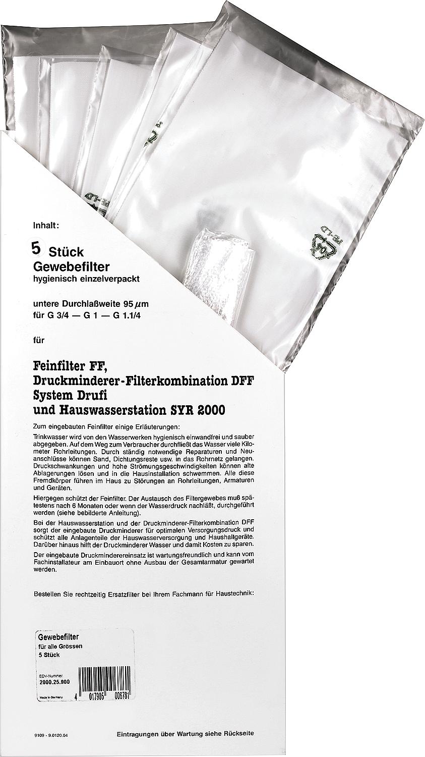 Gewebefilter SYR, 90um für Drufi DFF/FF