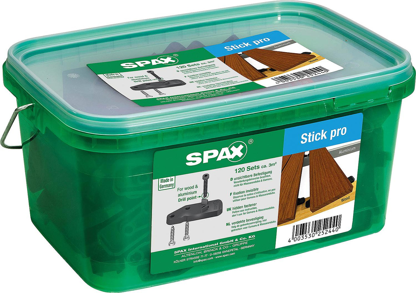Bâtonnets de fixation SPAX pour la fixation invisible de lames de terrasse en bois, paquet de 120.