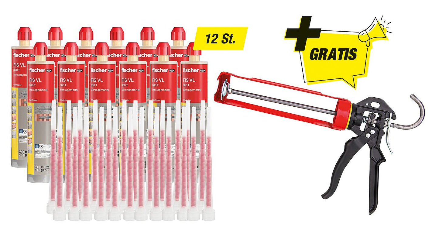 Coffret promotionnel Fischer comprenant 12 cartouches 94 112 11 + 1 cartouche 91 000 69 offerte pour le pistolet KPM3