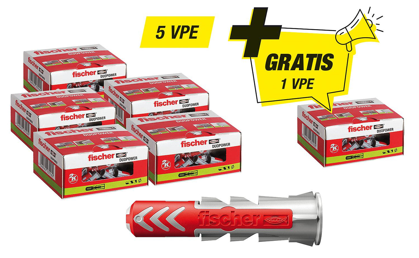 Ensemble promotionnel Fischer : 5 x 94 119 90 + 1 goujon Duopower 94 119 90 offert