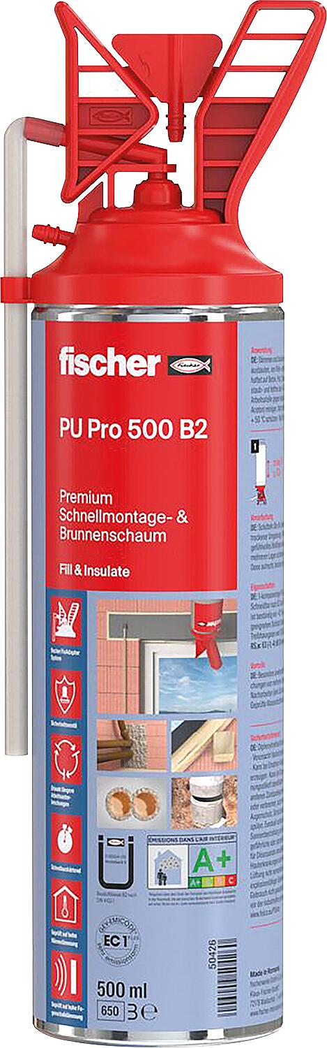 Fischer Premium-Schnellmontage & Brunnenschaum Typ PU Pro 500 B2 / 1 Stück