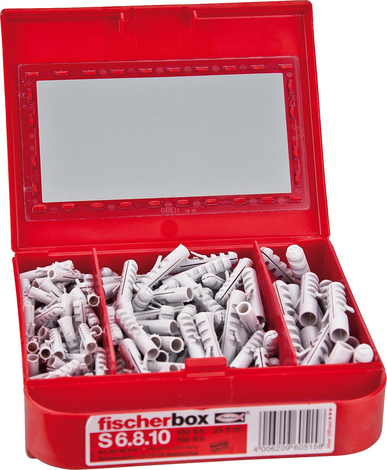 Assortiment de chevilles, chevilles d'expansion S, 225 pièces