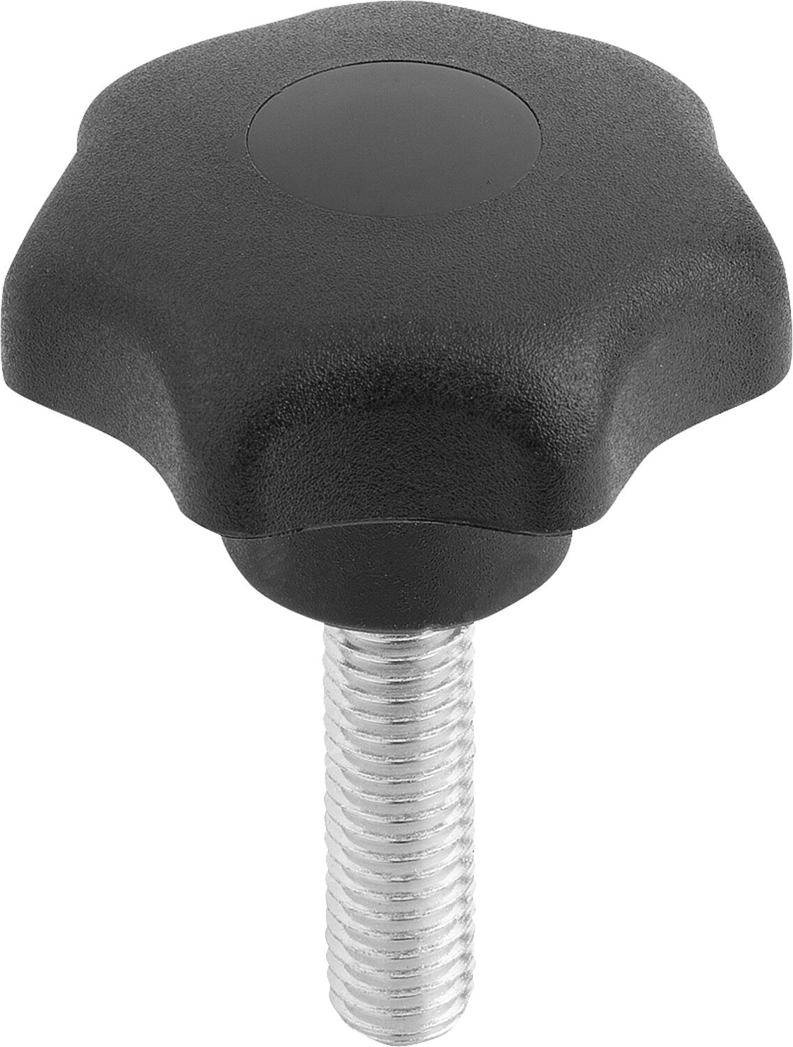 Mécanisme d'inclinaison à bouton étoile avec boulon fileté M 12 x 60, forme L