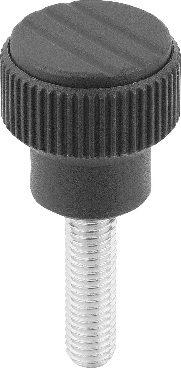Knurled knob, tilting, with external thread M 8 x 40