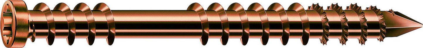 Vis à tête cylindrique en acier inoxydable A2 finition antique, filetage de fixation T-Star Plus Ø5,0 x 60 mm, lot de 100