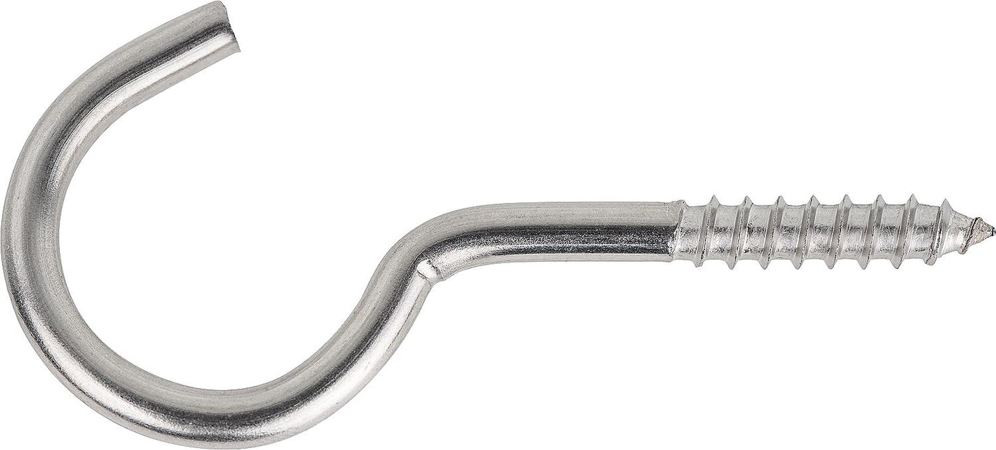 Crochets à visser avec filetage en bois, acier inoxydable A2