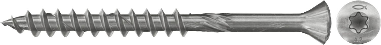 Fischer, Holzfassadenschrauben, Teilgewinde, Senkkopf, Edelstahl A2, Torx