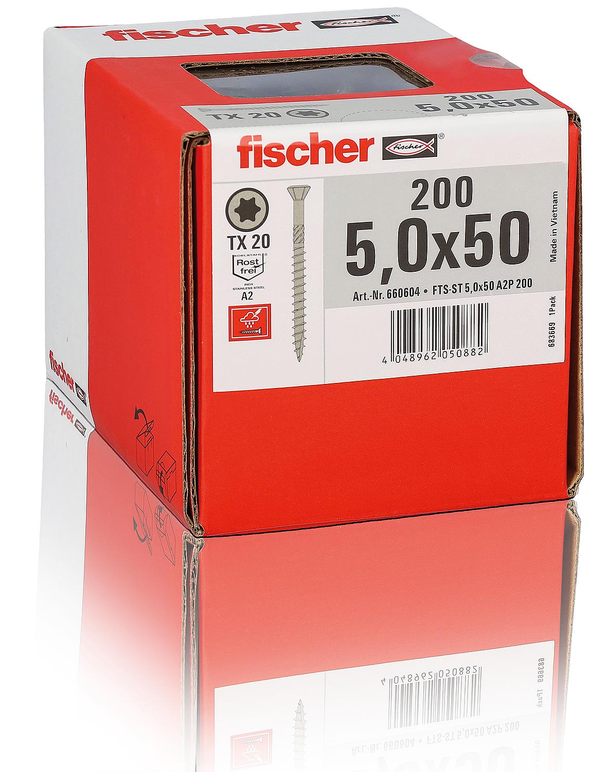 Terrassenschrauben 5,0x80 SK A2 TG TX 100 VPE 100