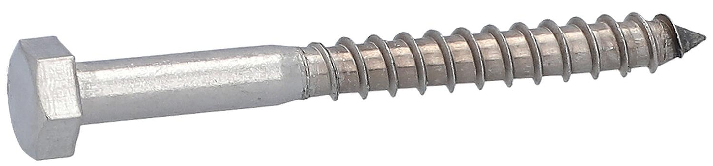 Sechskant-Holzschrauben, ø 10 mm, DIN 577, Edelstahl A4