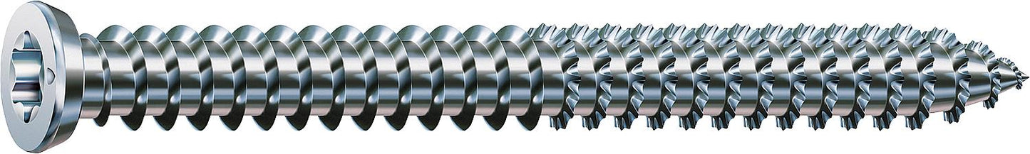 Chevilles SPAX® pour la construction de fenêtres (cadres en PVC), filetage intégral, WIROX®, tête fraisée plate, T-STAR plus, trempées, revêtement coulissant