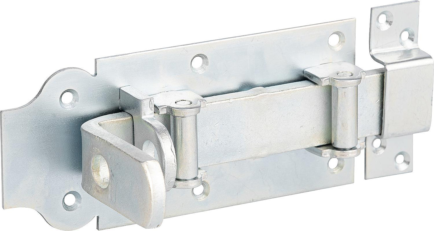 Roller bolt lock, with 180mm loop, galvanised.